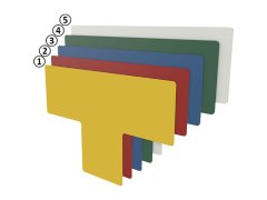 Podlahové značení ve tvaru T bílé 75 mm