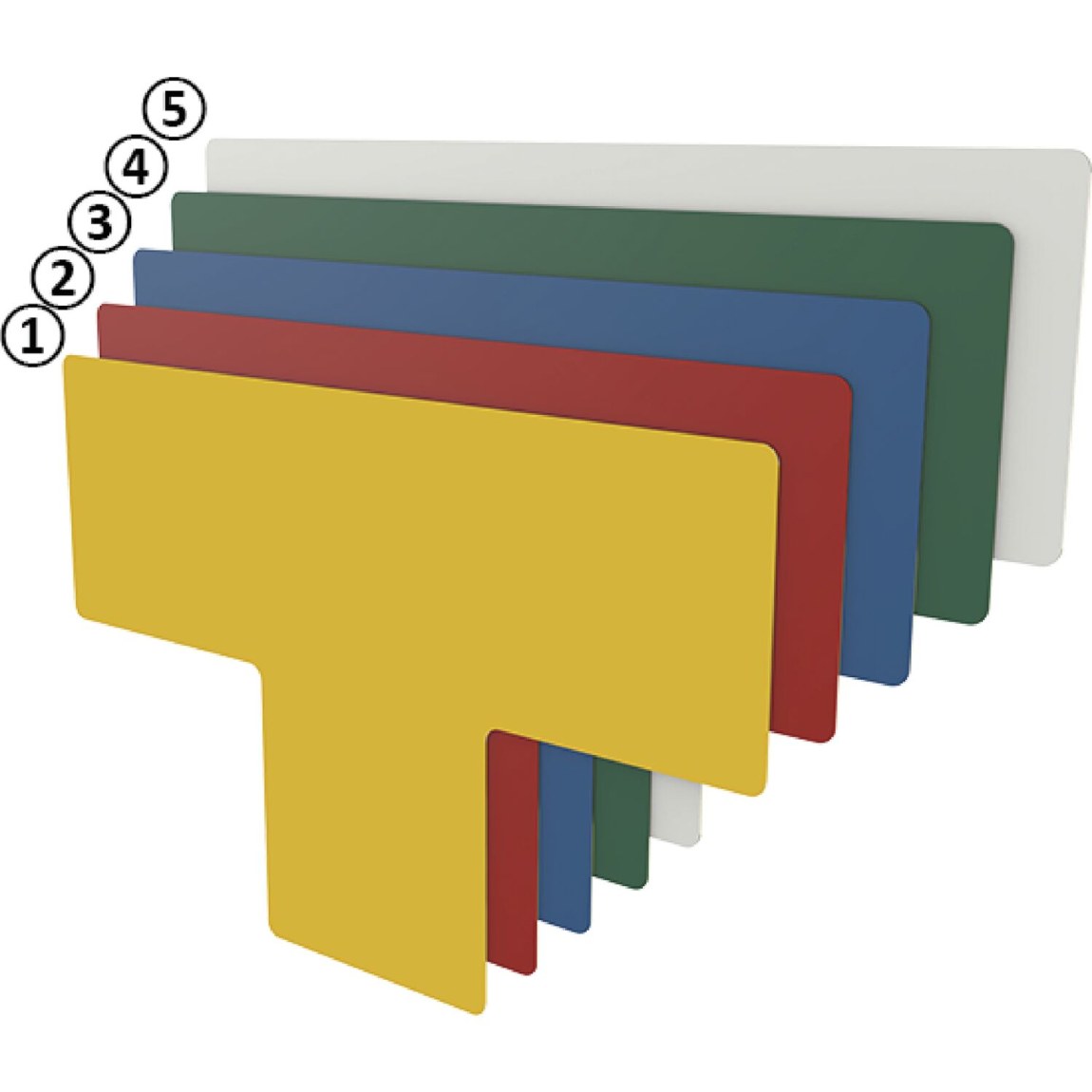 Podlahové značení ve tvaru T bílé 75 mm - 