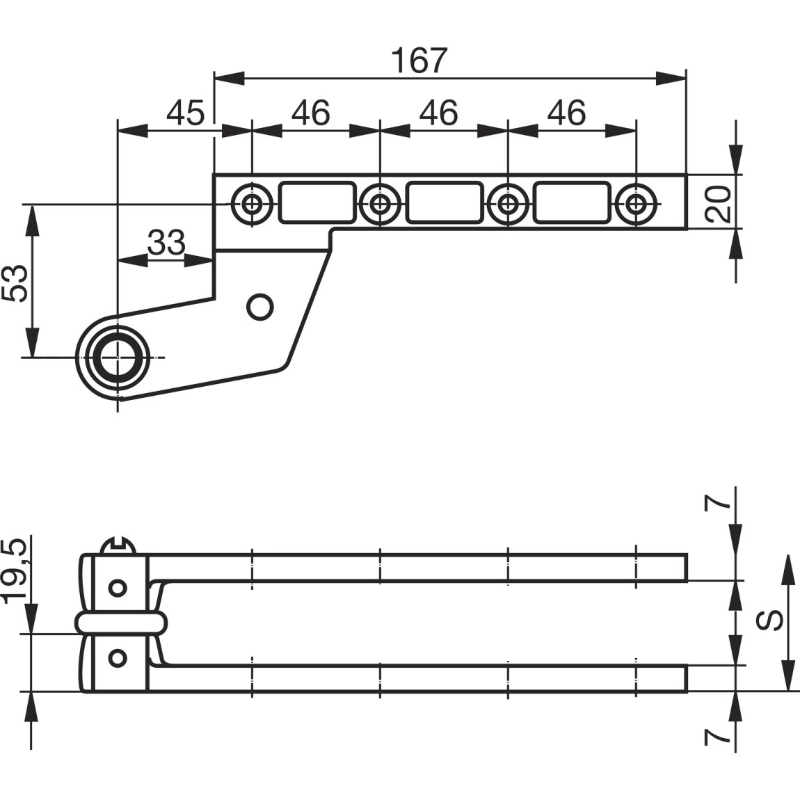 Čepový pant GEZE model DB, pro falcové dveře, pozink
