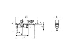 Přestavitelný čepový závěs GEZE, model C, pro kyvné dveře, ocel pozink