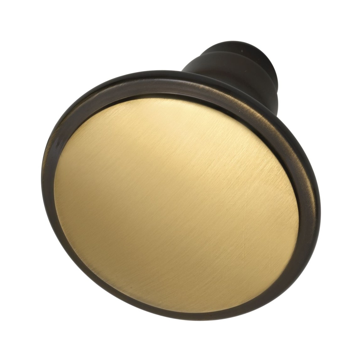 Dveřní koule otočná s otvorem pro čtyřhran plochá ø 50 mm, mosaz patinovaná