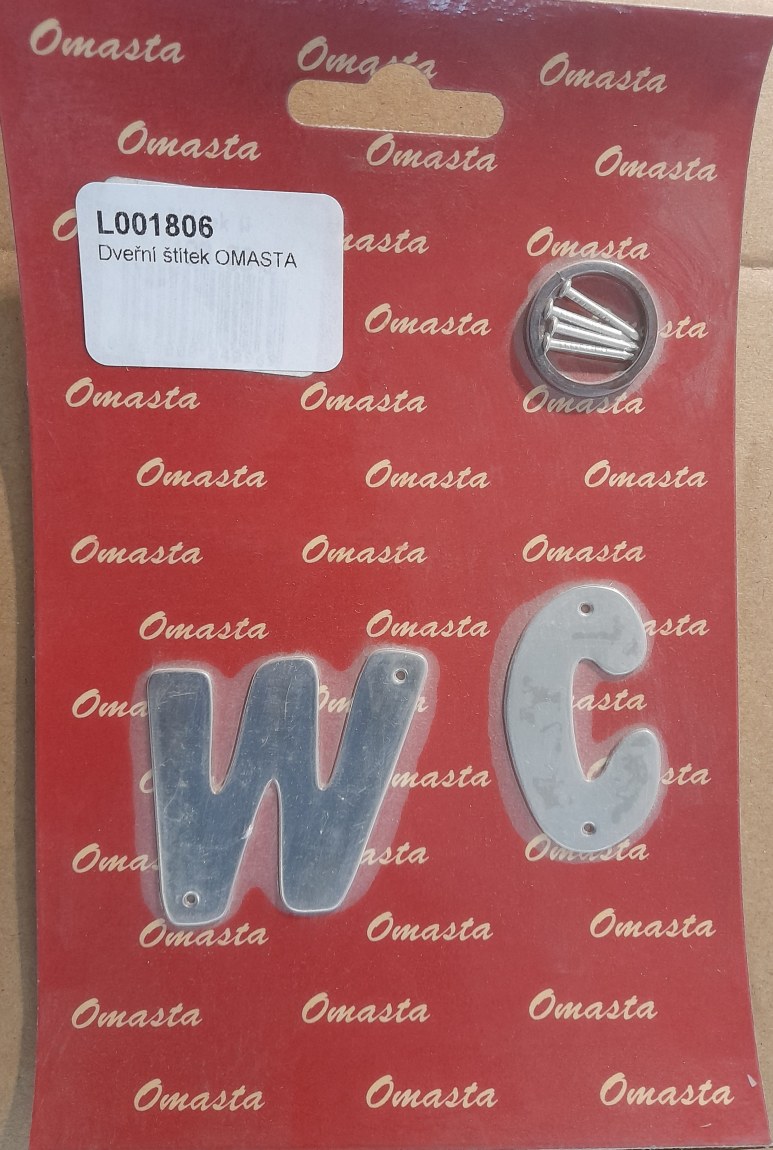 Kovová písmena WC - poslední kus 