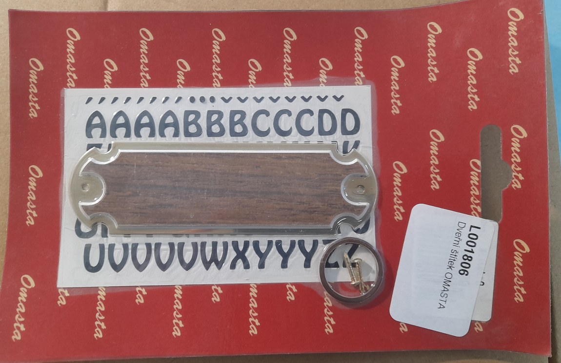 Dveřní štítek obdélník - poslední kus - 