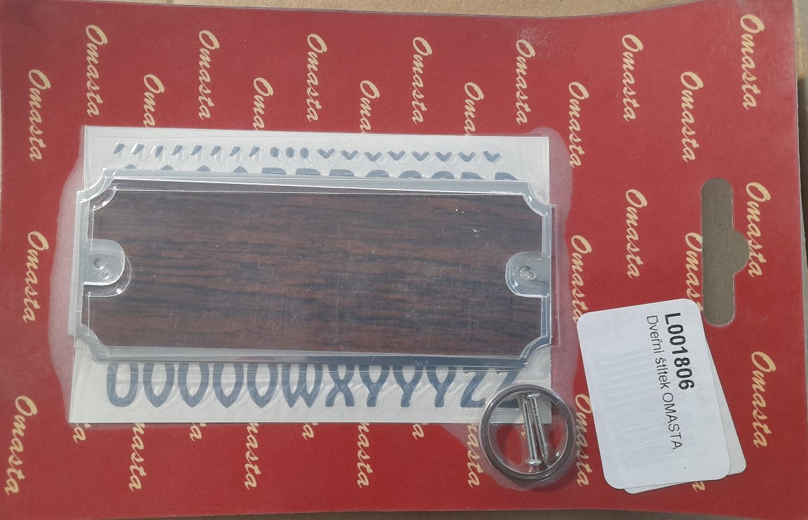 Dveřní štítek obdélník - poslední 3 kusy - 