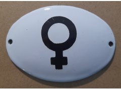 Smaltovaný štítek ovál symbol WC ženy - poslední 2 kusy
