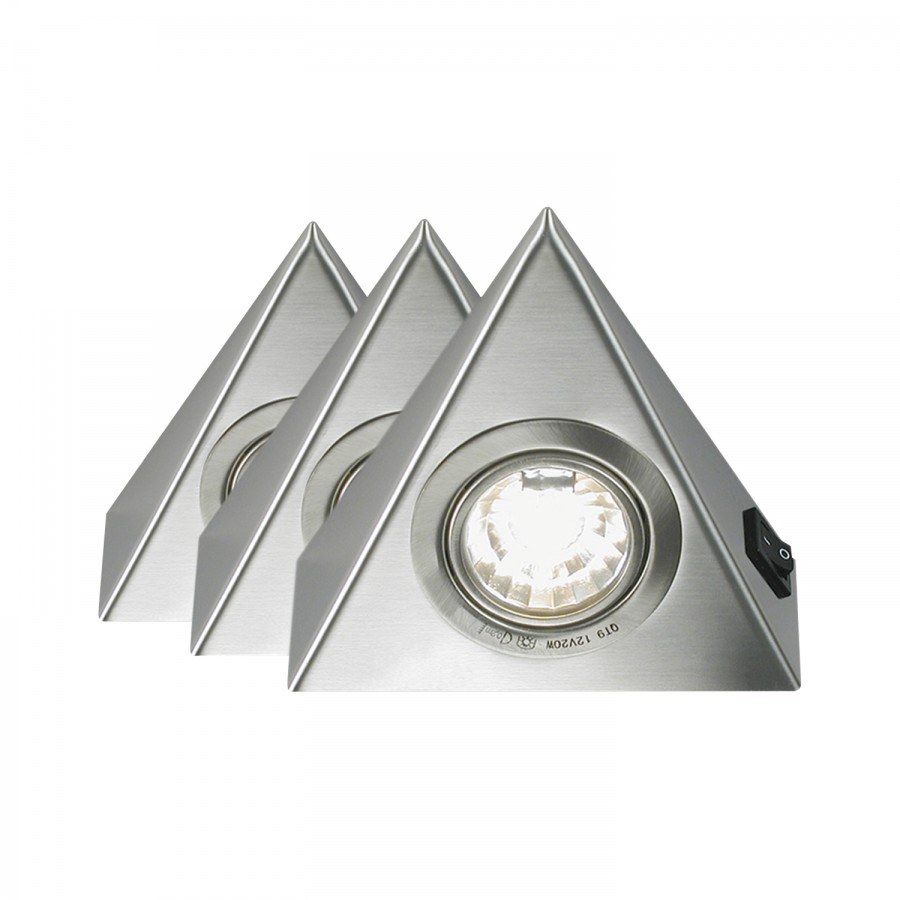 Trojúhelníkové svítidlo Alpha sada 3 ks, 12 V, 3 x 20 W, nerez - Elektro Světelný desing a technika Nízkonapěťové halogenové žárovky