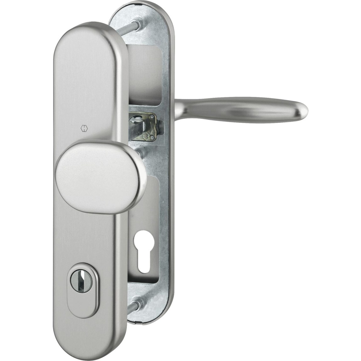 Bezpečnostní kování Hoppe VERONA, klika-koule, PZ 92mm efek nerez - 