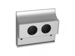 Dvojitá zásuvka, 230 V, hliník v&nbsp;barvě hliníku