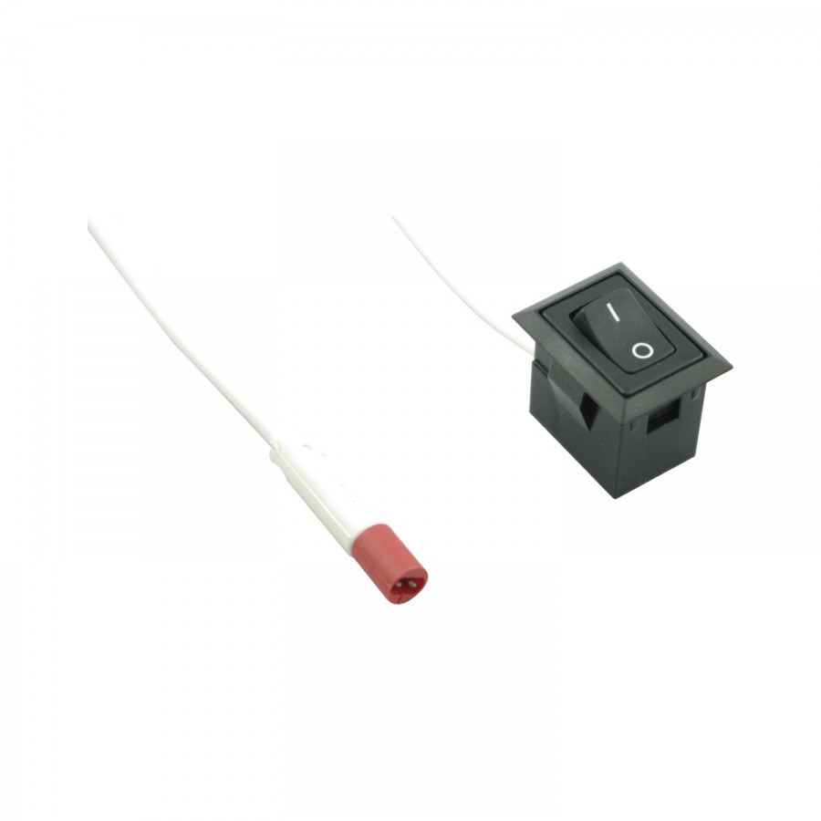 Kolébkový spínač hranatý, černý, s potiskem 0/1, 2000 mm s minikonektorem