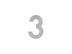 Produkt LR - Domovní číslice "3" - 60 mm - nalepovací