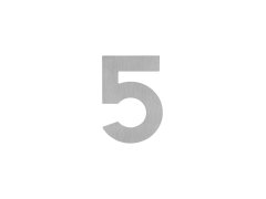 Produkt LR - Domovní číslice "5" - 60 mm - nalepovací