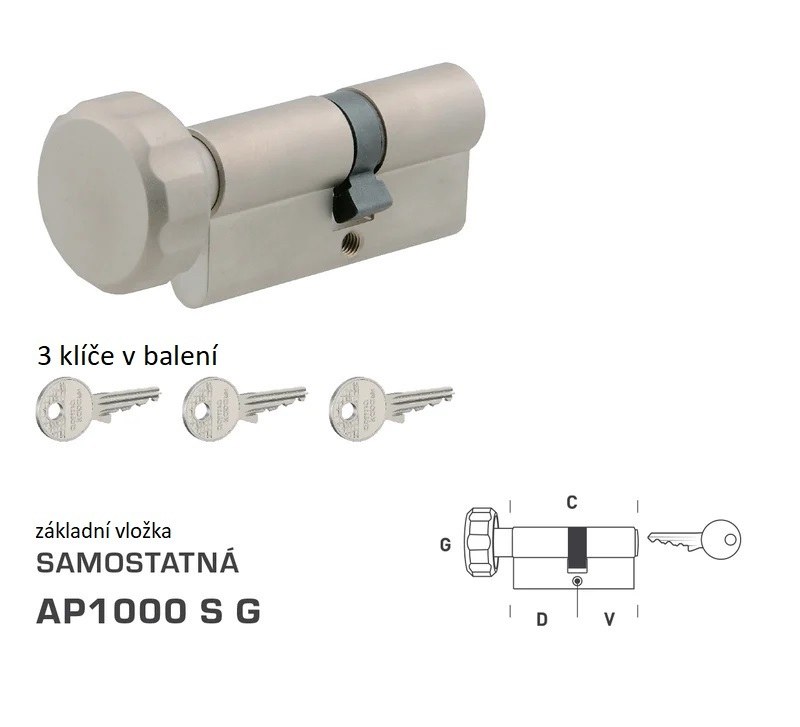 DK - AP1000 S G - s knoflíkem