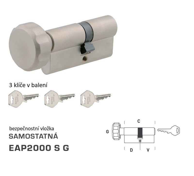DK - EAP2000 S G - s knoflíkem
