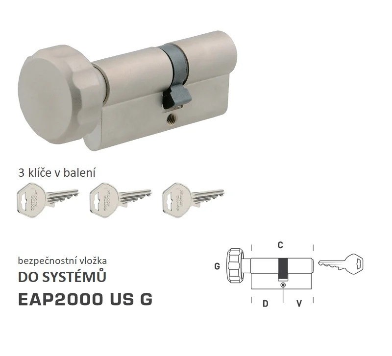 DK - EAP2000 US G - s knoflíkem