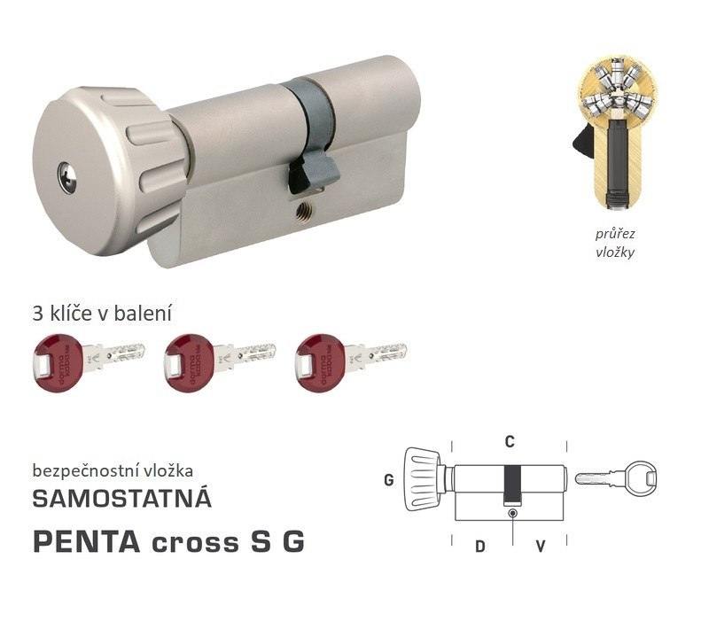 DK - PENTA cross S G - s knoflíkem
