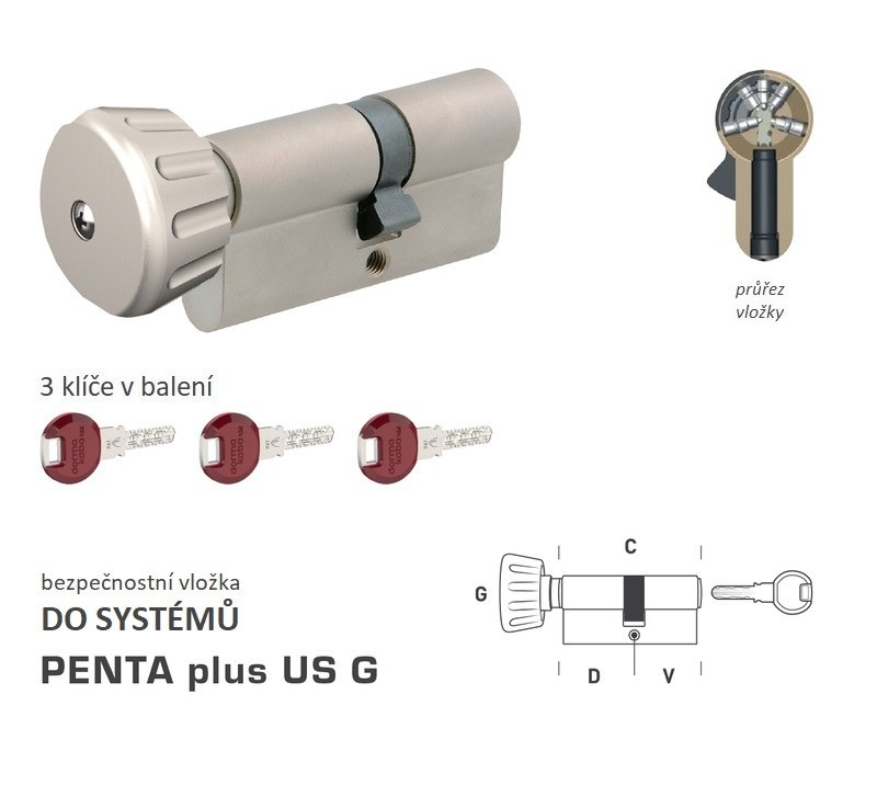 DK - PENTA plus US G - s knoflíkem