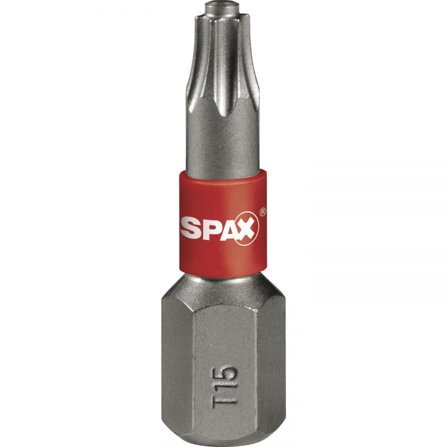 SPAX Bit T-Star 1/4" šestihran T15/25 mm s čepem, obsah 5 ks