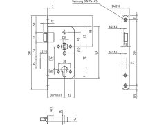 BMH Zámek únikových dveří 1013 PZW 1-křídlý Funkce E/EN179, pravý,DM65/24,nerez