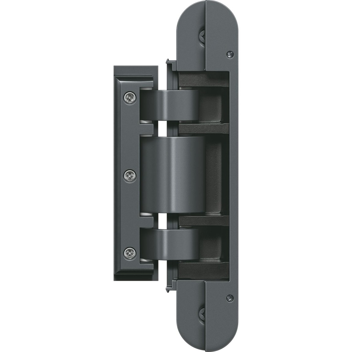 Skrytý závěs pro celoskleněné dveře TECTUS TEG 310 2D, 60kg, ocel šedá mat - 