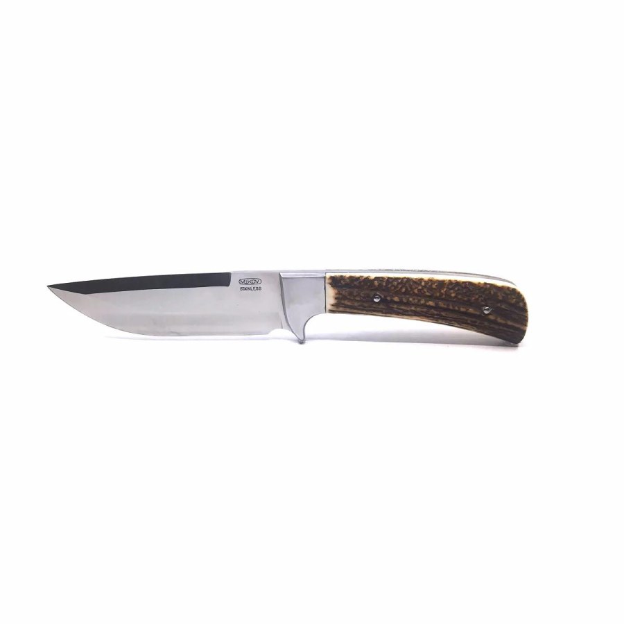 Lovecký nůž LES široký - 398 materiál držadla - střenky paroh 