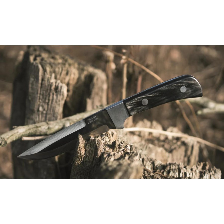 Lovecký nůž LES úzký - 398 materiál držadla - střenky buvolí roh - 