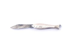 Kapesní zavírací nůž RYBIČKA - stříbrná, damašek 130-DS-1 (925/1000)