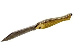 Kapesní zavírací nůž RYBIČKA - zlatá investiční, damašek 130-DI-1 (750/1000)