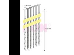 Hřebíky RB kroucené pásek, plast 21° 3,80 x 120 mm - 2 400 ks