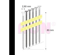 Hřebíky RB pásek, plast 21° 2,80 x 80 mm - 2 400 ks