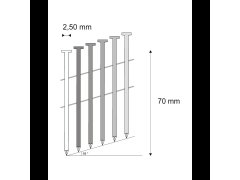 Hřebíky FAC hladké svitek, drát 16° 2,50 x 70 mm - 6.000 ks