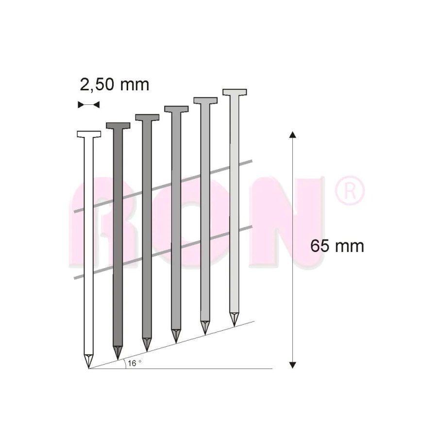 Hřebíky FAC hladké svitek, drát 16° 2,50 x 65 mm - 7 200 ks 