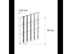 Hřebíky FAC kroucené svitek, drát 16° 2,50 x 60 mm - 9.000 ks