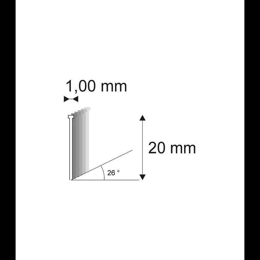 Truhlářské Brady šikmé 26° Narex 500/20 - 1 x 20 mm - 5.000 ks 