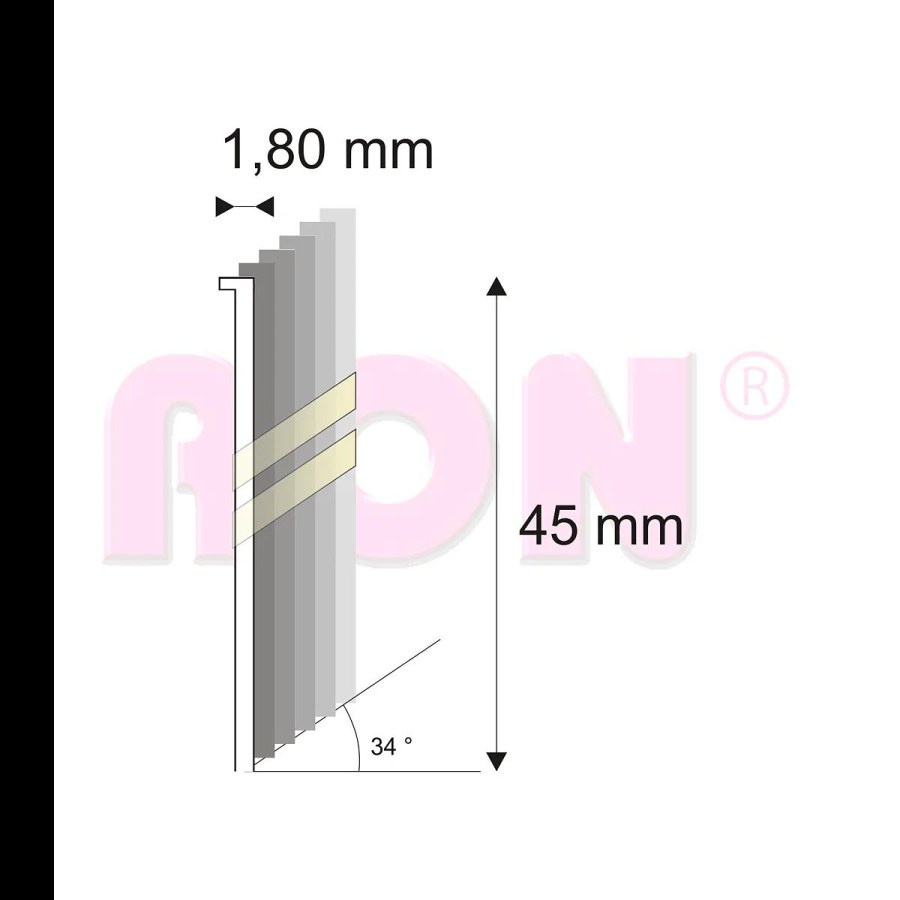 Truhlářské Brady šikmé 34° Narex 15G-DA/45 - 1,80 x 45 mm - 4.000 ks - nerez - 