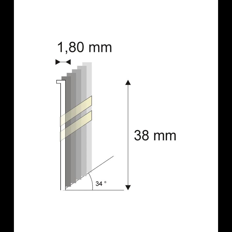 Truhlářské Brady šikmé 34° Narex 15G-DA/38 - 1,80 x 38 mm - 4.000 ks 