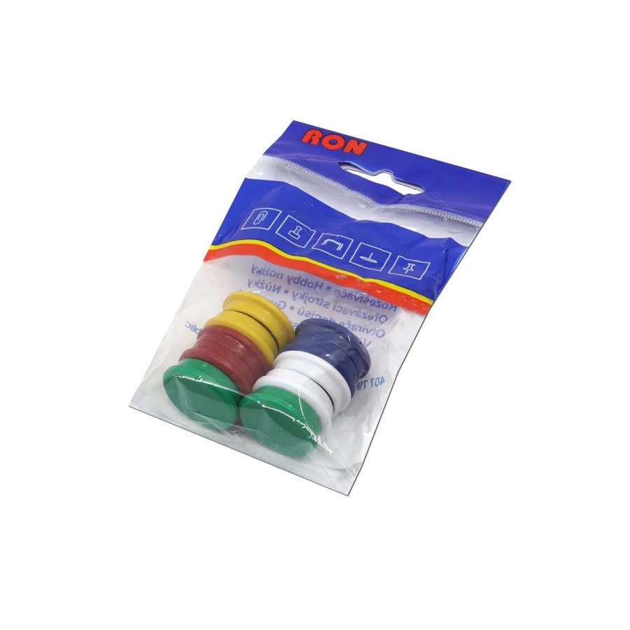 Magnety Mikov 852 - barevný mix 24 mm kusů v&nbsp;balení 10 