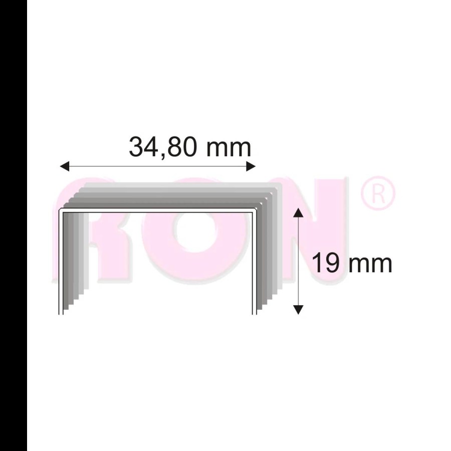 Kartonážní spony 490SE/19 CU - 34,80 x 19 mm - 2 300 ks - 