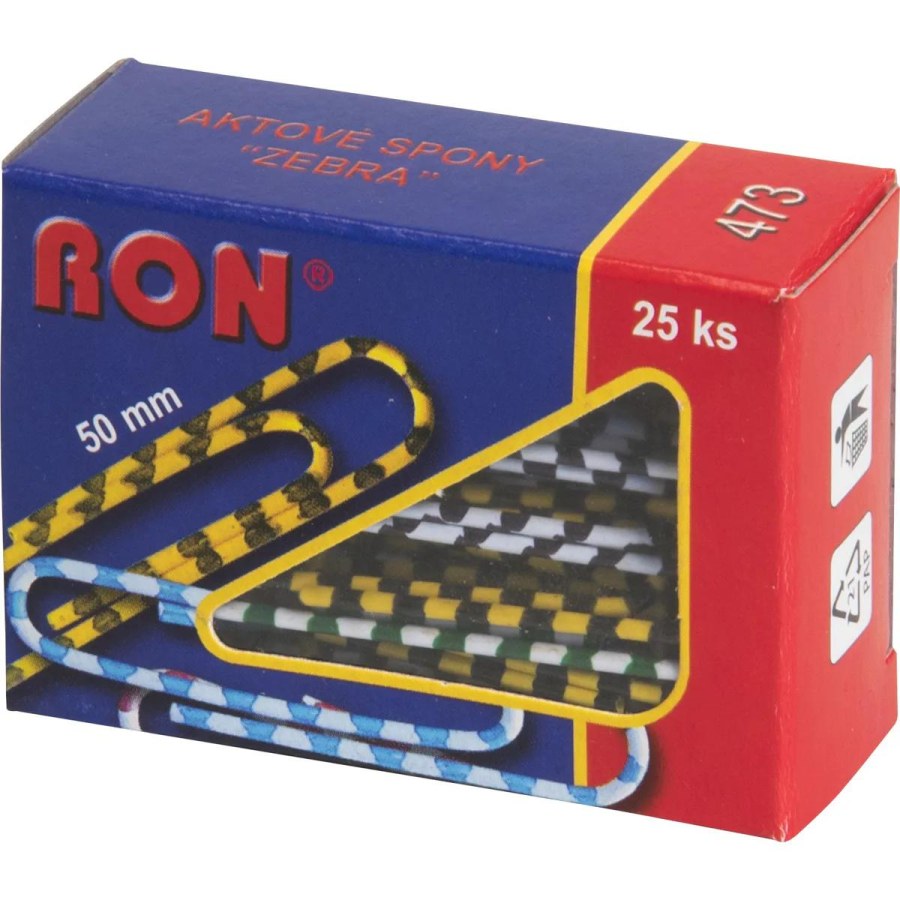 Dopisové spony Mikov 473 - aktové ZEBRA 50 mm balení Papírová krabička 