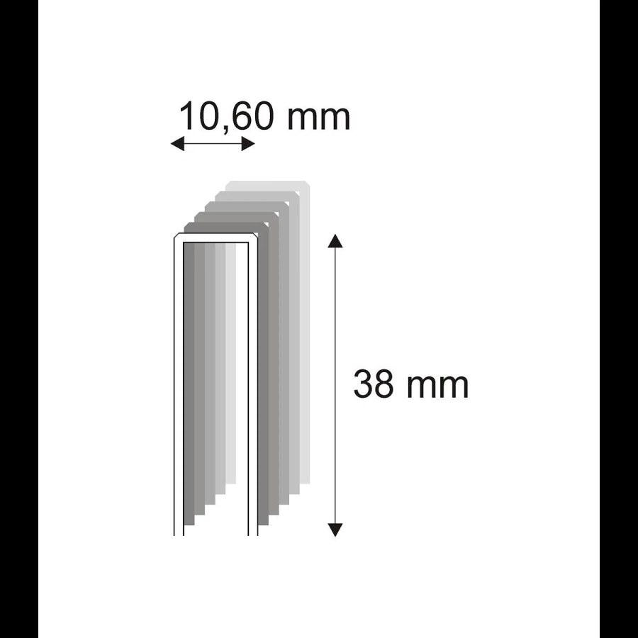 Truhlářské spony s&nbsp;pryskyřicí Narex 363/38 á 75 - 10,60 x 38 mm - 6.900 ks 