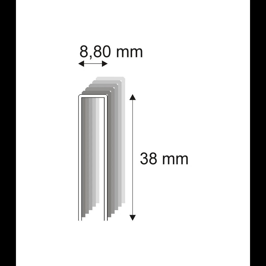 Truhlářské spony Narex 352ZVL/38 - 8,80 x 38 mm - 7.600 ks 