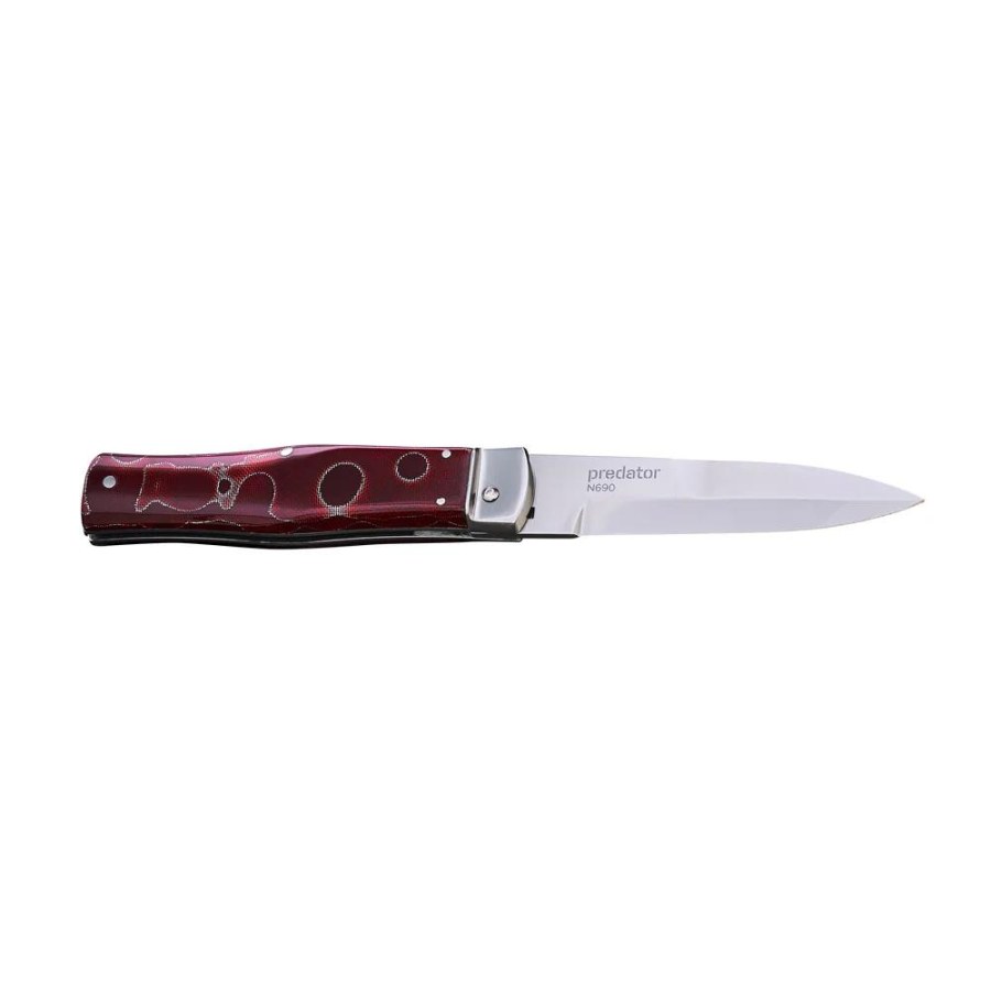 Vyhazovací nůž PREDATOR - ocel N690 241-BRa-1 RAFFIR barevné provedení červená 