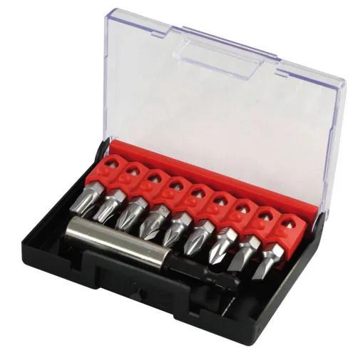 Sada bitů Narex 1/4´ s&nbsp;magnetickým držákem v&nbsp;plastové krabičce 10dílná - křížové PH, pozidriv PZ, torx TX - 