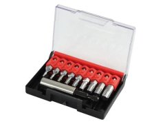 Sada bitů Narex 1/4´ s&nbsp;magnetickým držákem v&nbsp;plastové krabičce 10dílná - torx TX