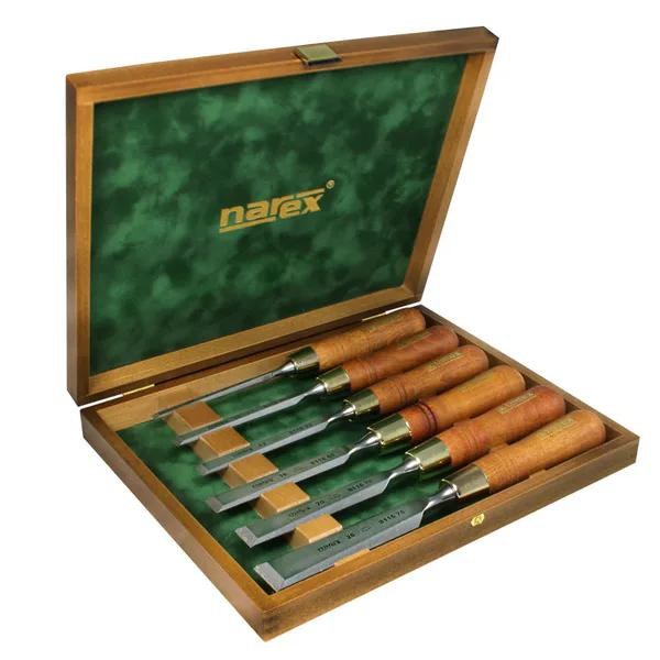 Sada plochých leštěných dlát v&nbsp;kazetě 6dílná WOOD PREMIUM 