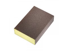 Brusná houbička tvrdá - jemná, 98 x 69 x 26 mm, žlutá