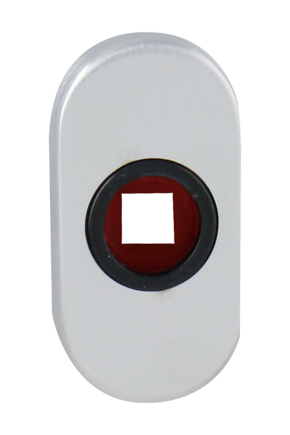 FT - rozeta ovál - POD KLIKU - 60x30 mm - Chrom broušený - Dveře Dveřní kování, dveřní příslušenství Interiérové kování MP kování Úzké rozety