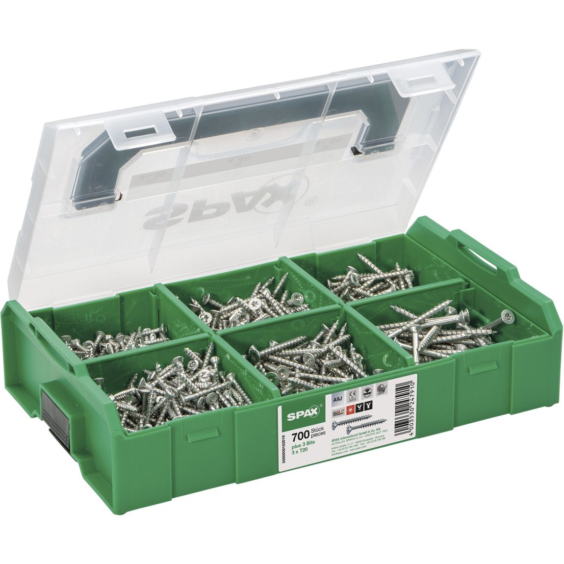 SPAX SNK montážní kufr / L-BOXX, T-STAR plus, Wirox-stříbrná, ( 703 ks ) - Dílna - Outdoor Kufry a pořadače na nářadí